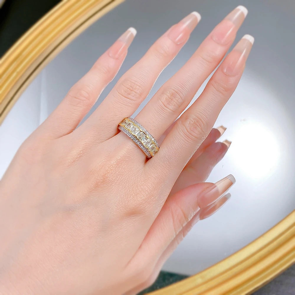 Jewelryhaven720™ 925 Sterling Silver High Carbon Gemstone Diamond Ring. Perfect Anniversary Gift for Women