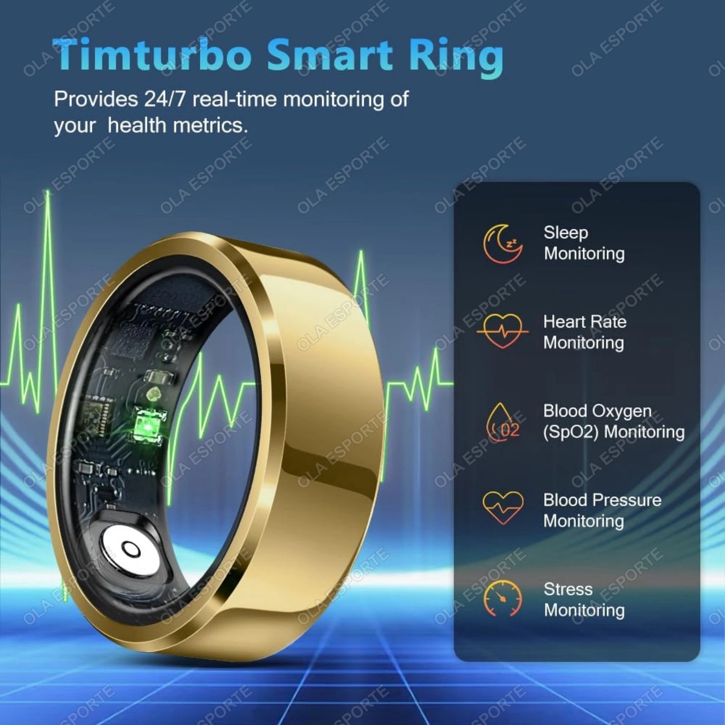 Jewelryhaven720™ 2025 Smart Ring Blood Pressure Heart Rate Sleep Monitoring Smartring IP68 & 5ATM Waterproof Multi-sport Mode Smartring Man Women