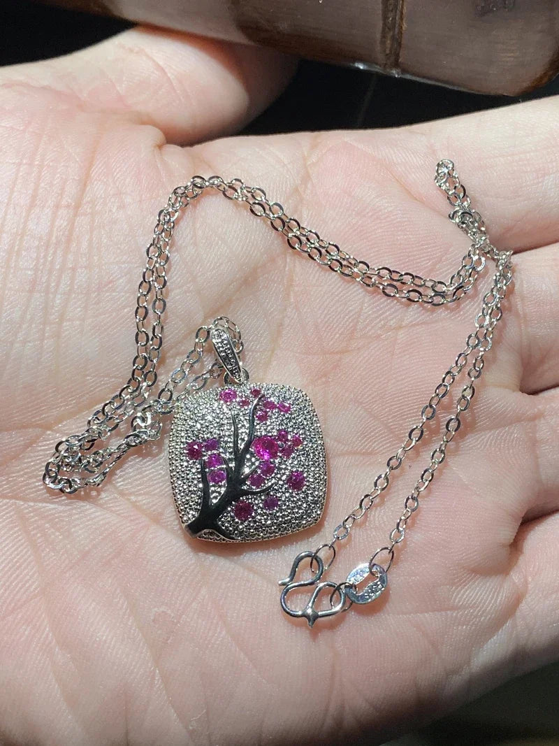 Jewerlyhaven720™ Romantic 925 Sterling Silver Jewelry Sets for Women Necklace+Ring+Earrings Unique Female Gift