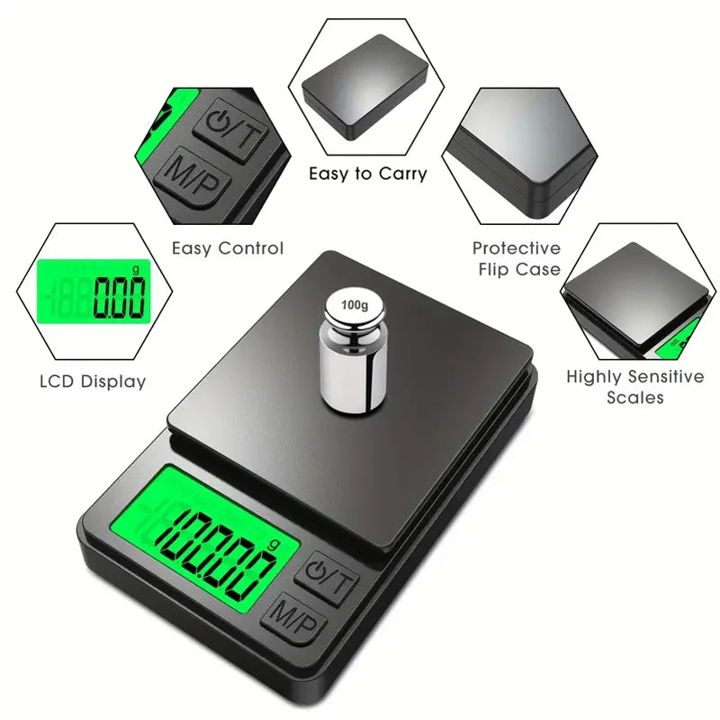 https://jewerlyhaven720.com/ Pocket Scale 1000g X 0.1g - Digital Gram, Food, Jewelry, Precision Ounces/Grains Scale with Backlit LCD - Mini Scale for Travel