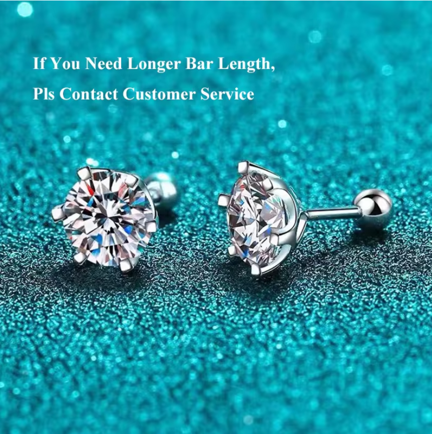 Jewelryhaven720™ 925 Sterling Silver Moissanite Stud Earrings.