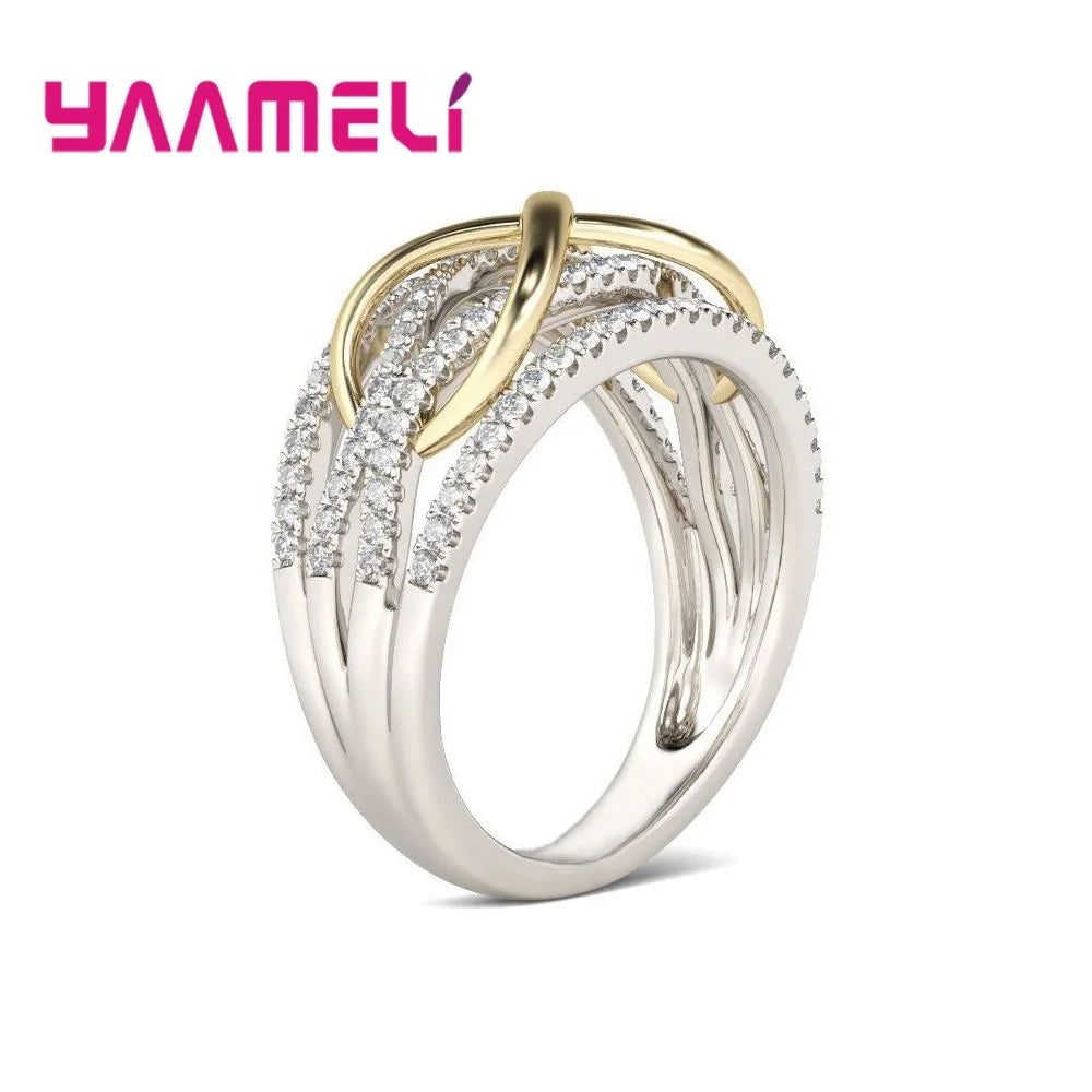 Jewelryhaven720™ Infinity ring in 925 sterling silver with sparkling cubic zirconia stones symbolizing eternity.