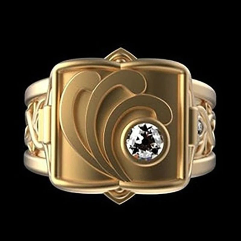 Jewelryhaven720™ Fashion Personality Boxed Clamshell Ring Unique Luxury Retro Men And Women Coffin Ring Fashion Alloy Jewelry Gift Ring Accessori
