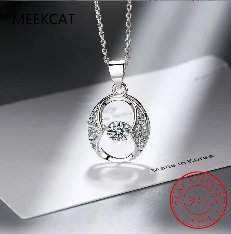 Jewelryhaven720™ Moissanite Necklace Halo Pendant 0.5ct 925 Sterling Silver D VVS1 Lab Diamond Necklace Colar