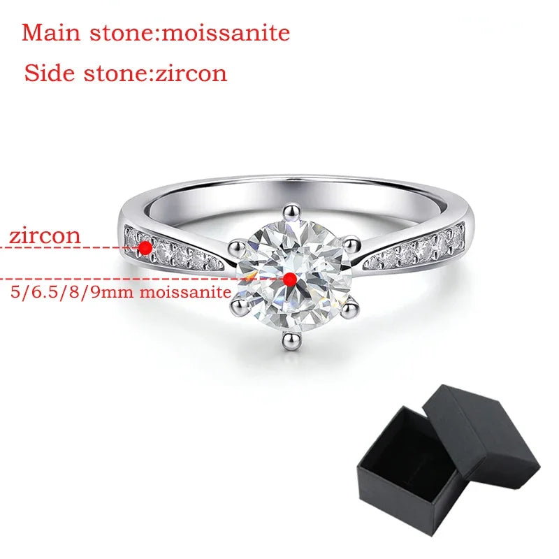 Jewelryhaven720™ 0.5 - 3ct Moissanite .Women's Sterling Silver Round Solitaire Diamond Ring Gift