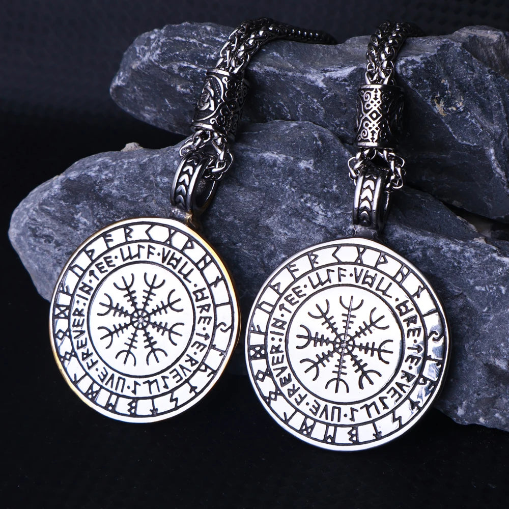 Jewelryhaven720™ Nordic Yggdrasil Viking Tree of Life Pendant Necklace Stainless Steel Viking Ourobles Necklace Men Vintage Fashion Charm Jewelry