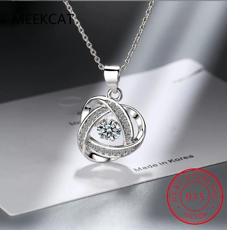 Jewelryhaven720™ Moissanite Necklace Halo Pendant 0.5ct 925 Sterling Silver D VVS1 Lab Diamond Necklace Colar