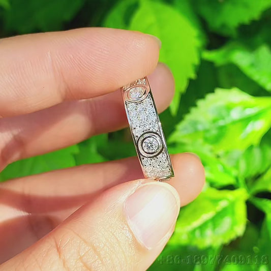 Jewerlyhaven720™  D Color Full Moissanite Love Rings 925 Sterling Silver Original Quality Fashion Ring For Women Jewelry Lovers Gift