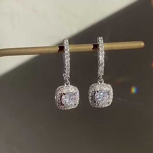 Earrings with original certified moissanite 1ct, 2ct, 3ct, sterling silver. Great gift from Jewelryhaven720™